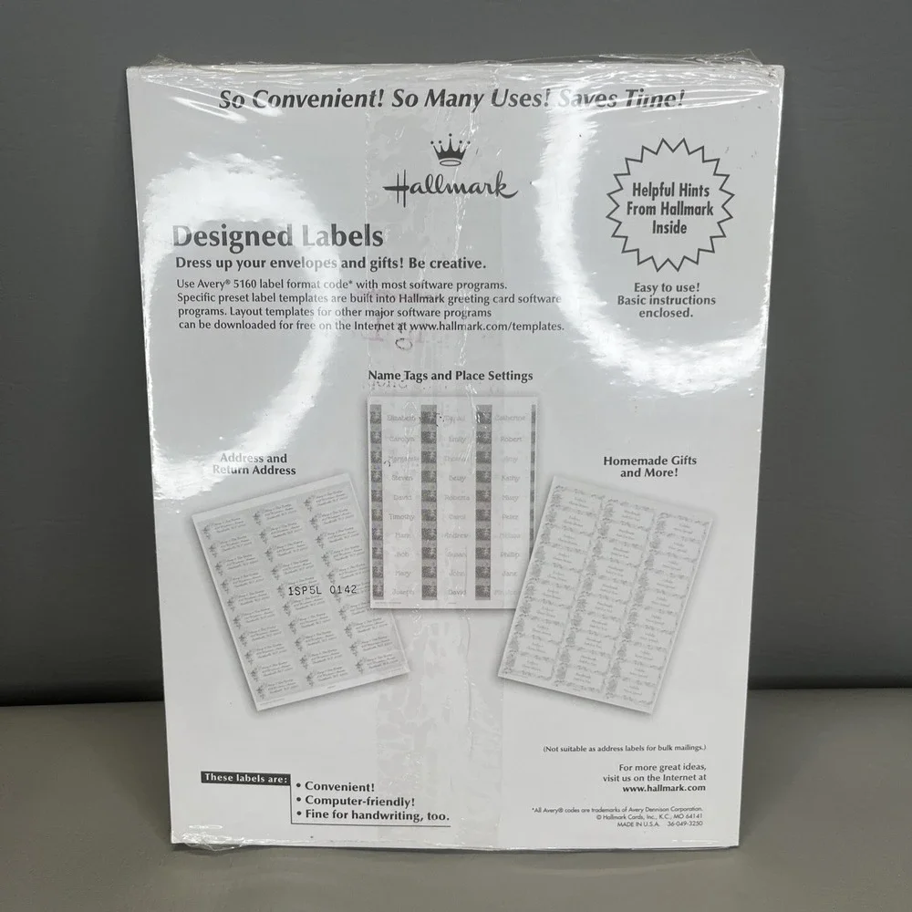 Hallmark Precious Moments 180 Address Labels Designed Vintage 2000 Y2k